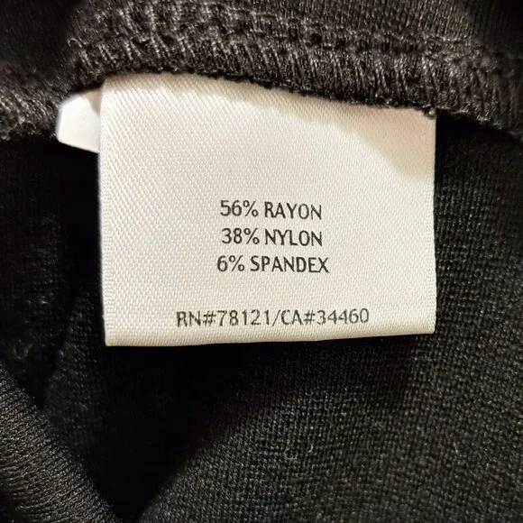 Eileen Fisher Stretch Ponte Pant Black Pull On Elastic Waist Size Large - Picture 6 of 8